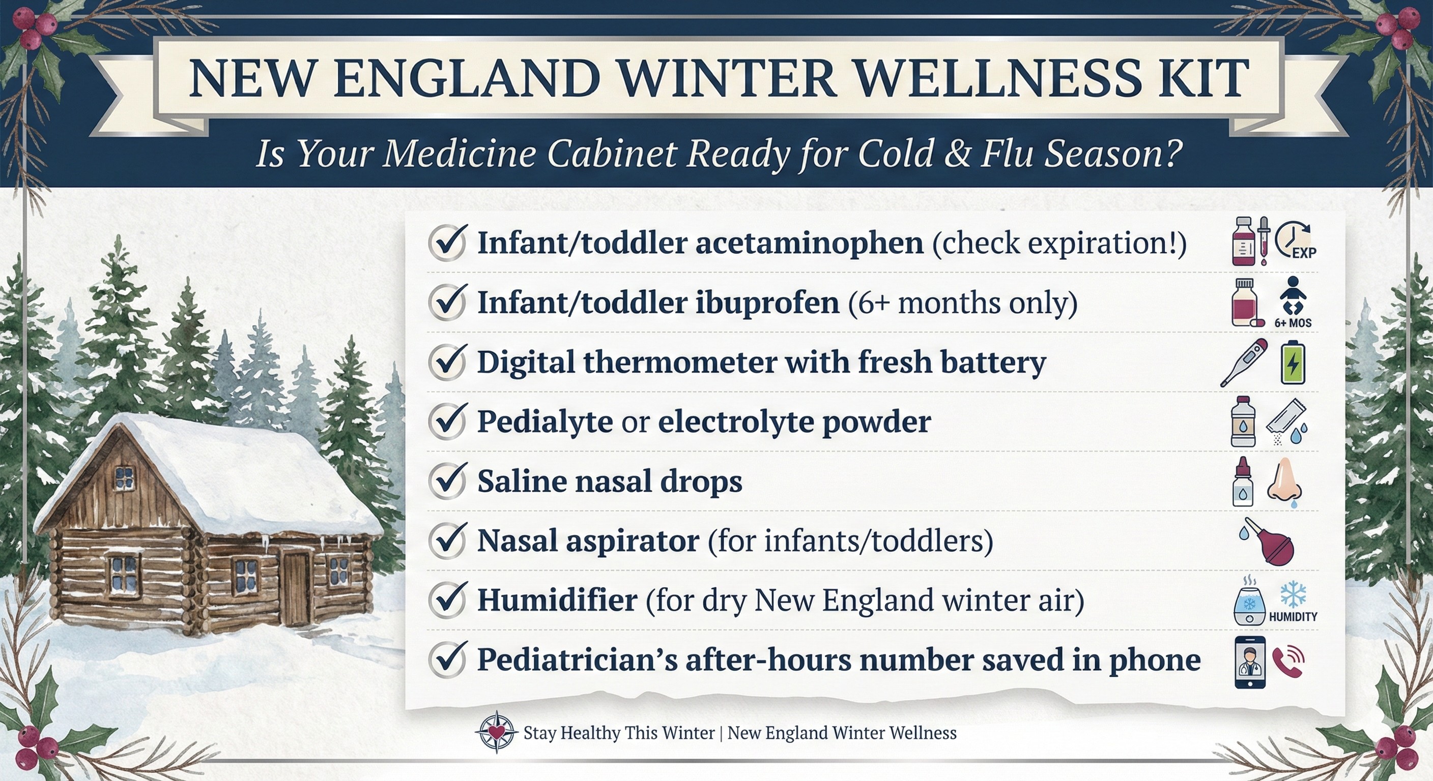 Is Your Medicine Cabinet Ready for Cold & Flu Season? New England Winter Wellness Kit checklist